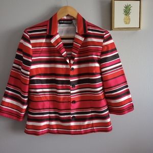 Top blazer Sag Harbor size 10  Petite multicolor 2 pieces  Pink Red Polyester